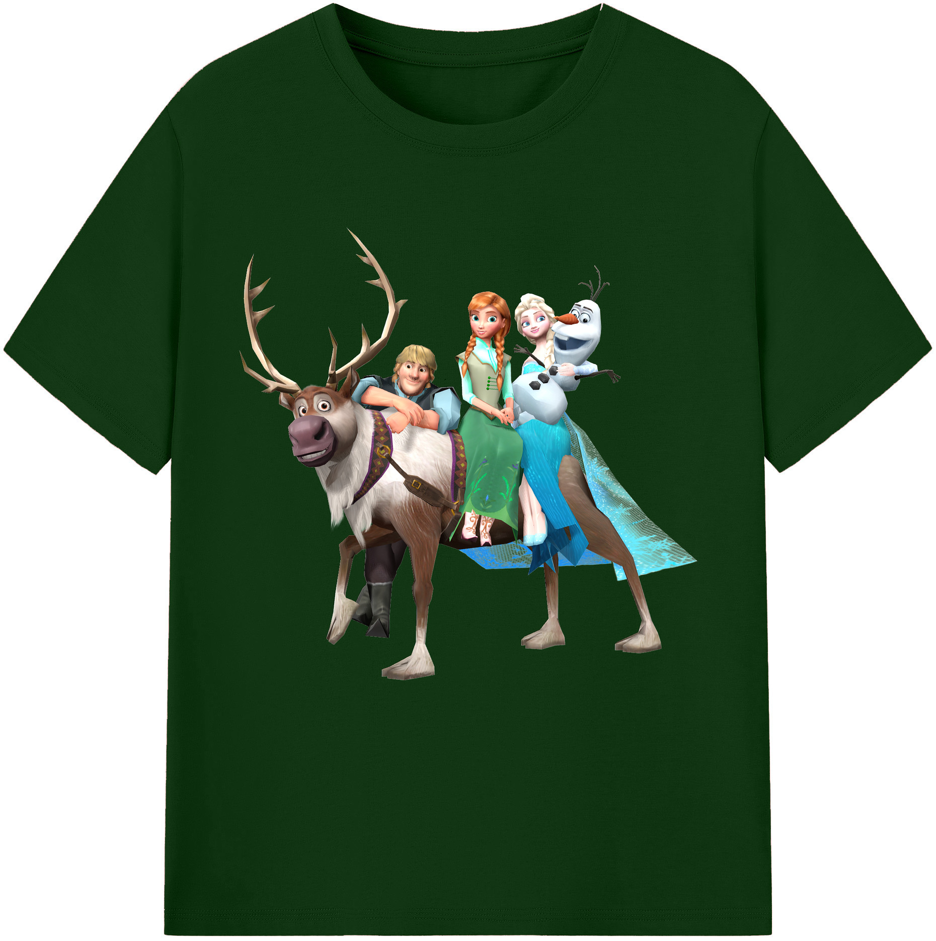 （画像用） アナと雪の女王 アンナ エルサ Frozen Anna Elsa 綿100％半袖Tシャツ（フロントプリント）